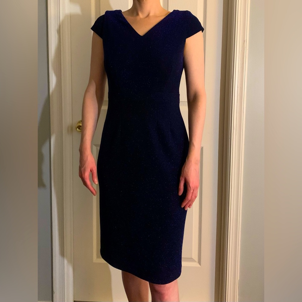 Betsey Johnson Cocktail Dress, Sparkly Metallic Blue